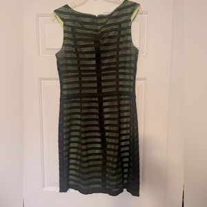 black overlay over lime green that you can see throughout.  size 10. Marc NY